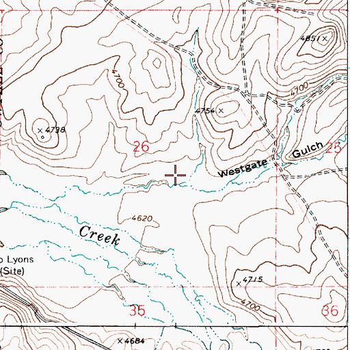 Topographic Map of Westgate Gulch, ID