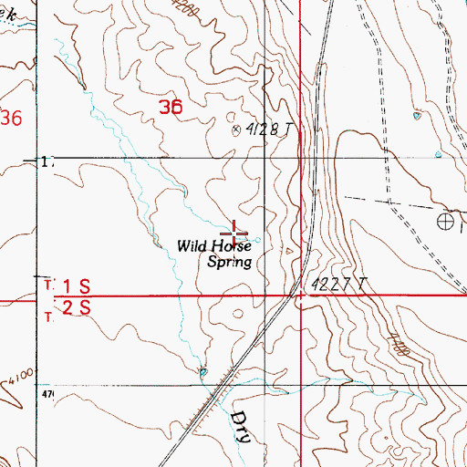 Topographic Map of Wild Horse Spring, ID