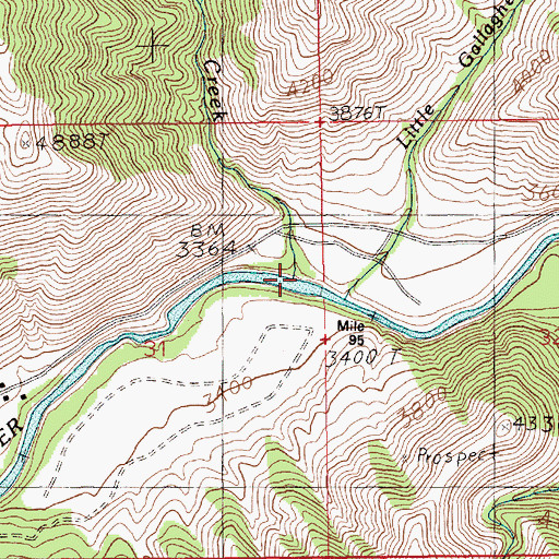 Topographic Map of Big Gallagher Creek, ID