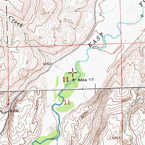 Topographic Map of Bluett Creek, ID
