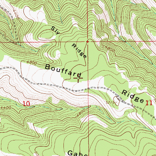 Topographic Map of Bouffard Ridge, ID