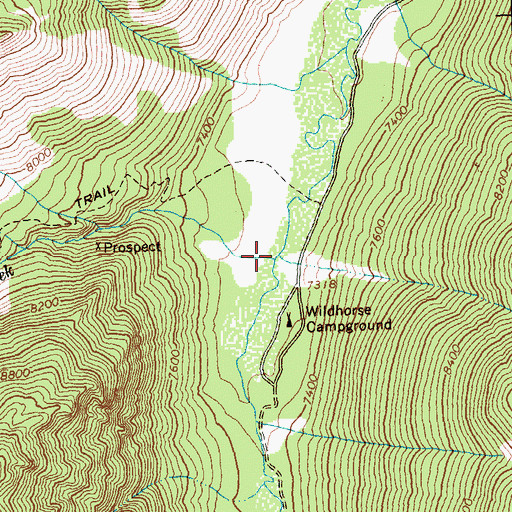 Topographic Map of Boulder Creek, ID