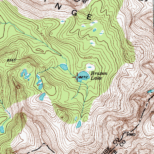 Topographic Map of Braxon Lake, ID
