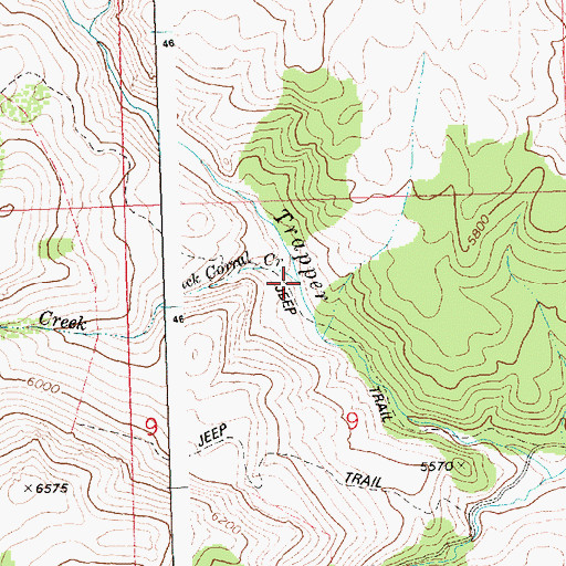 Topographic Map of Buck Corral Creek, ID