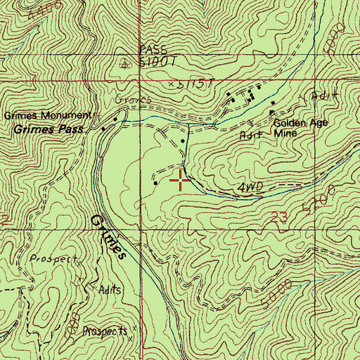 Topographic Map of Charlotte Gulch, ID