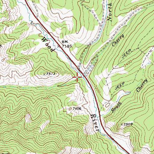 Topographic Map of Cherry Creek, ID