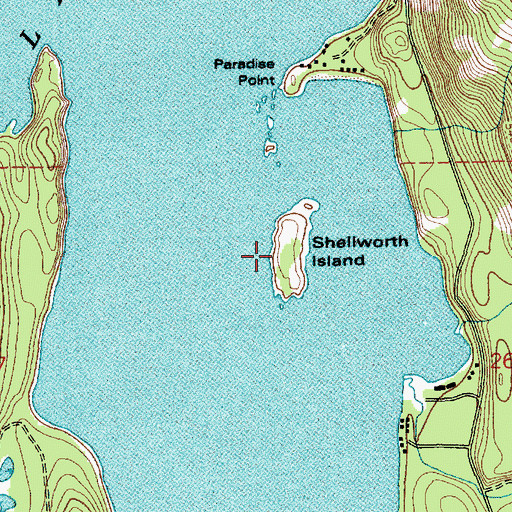 Topographic Map of Shellworth Island, ID