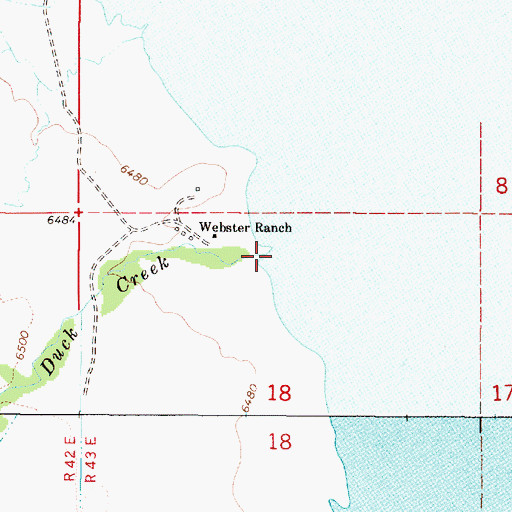 Topographic Map of Duck Creek, ID