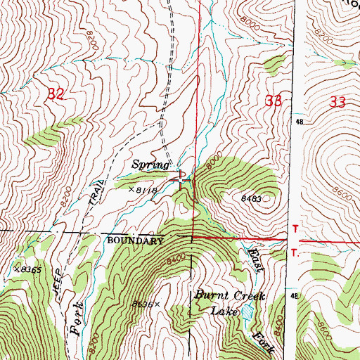 Topographic Map of East Fork Burnt Creek, ID