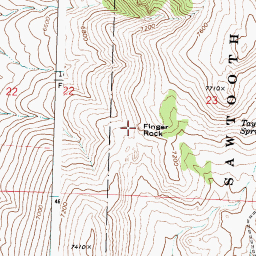 Topographic Map of Finger Rock, ID