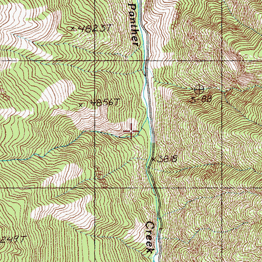 Topographic Map of Gant Creek, ID