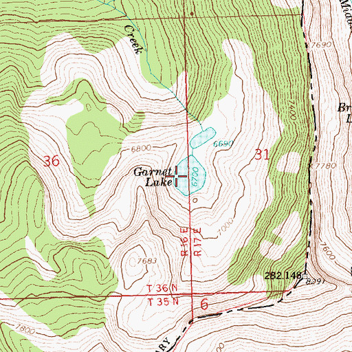 Topographic Map of Garnet Lake, ID