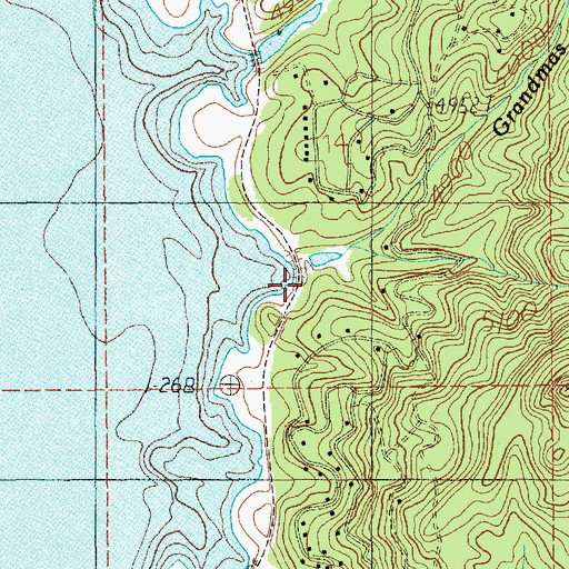 Topographic Map of Grandmas Creek, ID