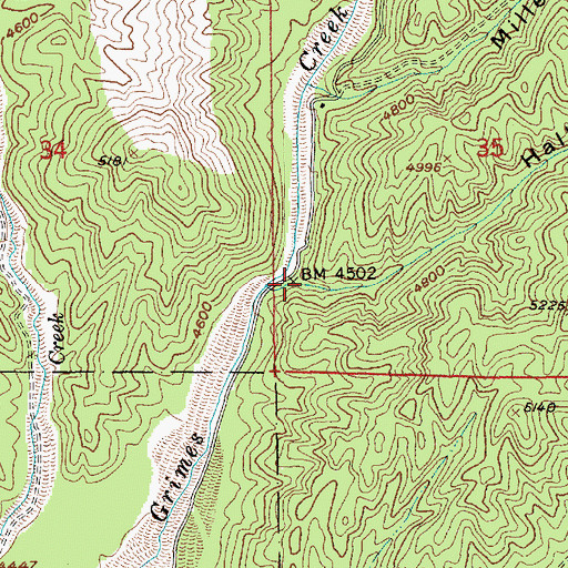 Topographic Map of Hall Gulch, ID