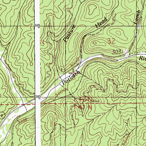 Topographic Map of Head Creek, ID