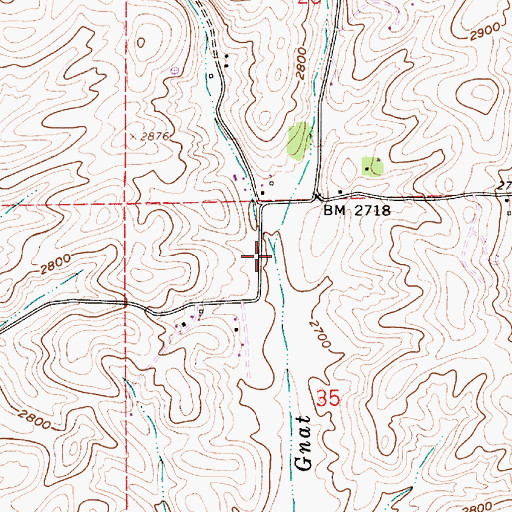 Topographic Map of Howard Creek, ID