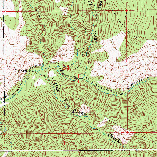 Topographic Map of Hurley Creek, ID