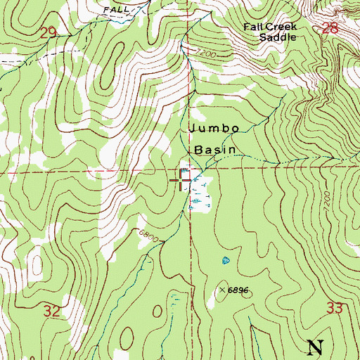 Topographic Map of Jumbo Basin, ID