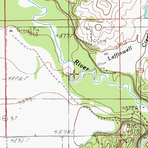 Topographic Map of Laffinwell Creek, ID