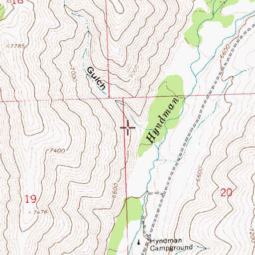 Topographic Map of Larkspur Gulch, ID