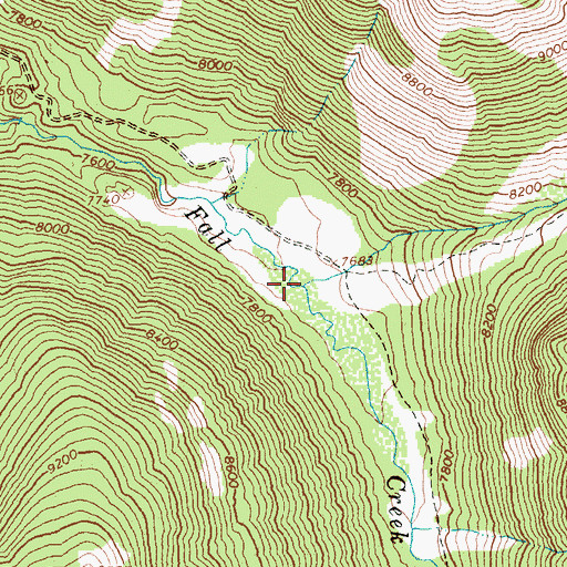 Topographic Map of Left Fork Fall Creek, ID