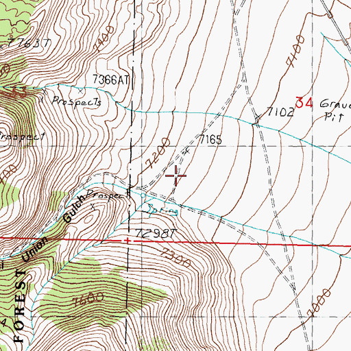 Topographic Map of Lemhi Union Gulch, ID