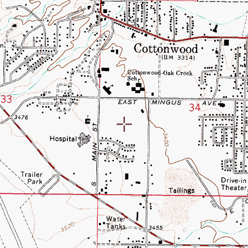 Topographic Map of Garrison Park, AZ