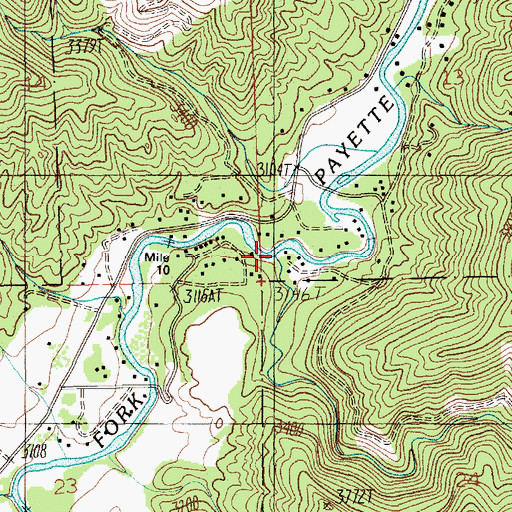 Topographic Map of Lightning Creek, ID