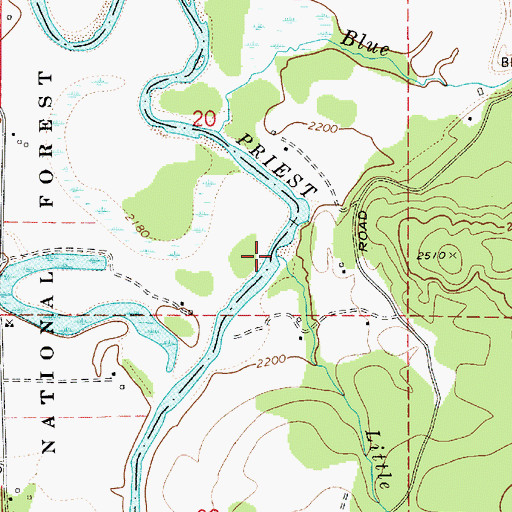 Topographic Map of Little Pine Creek, ID