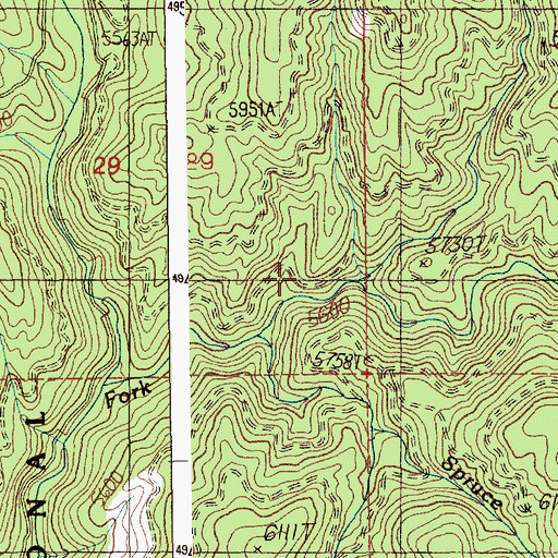 Topographic Map of Lodgepole Creek, ID