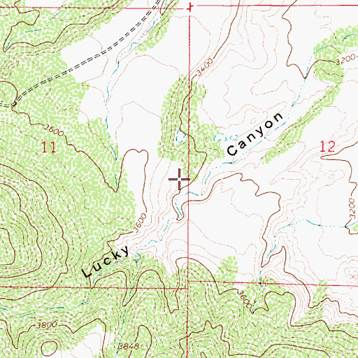 Topographic Map of Lucky Canyon Windmill, AZ