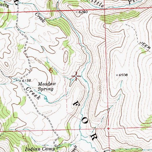 Topographic Map of Meadow Spring Creek, ID