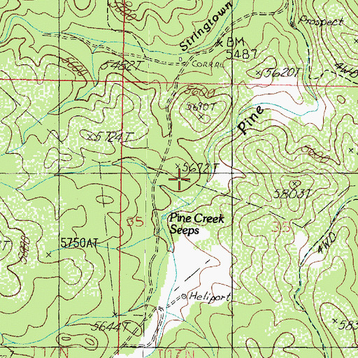 Topographic Map of Pine Creek Seeps, AZ