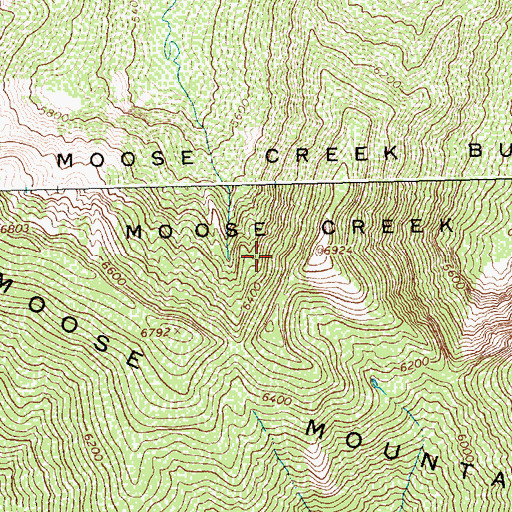 Topographic Map of Moose Creek Buttes, ID
