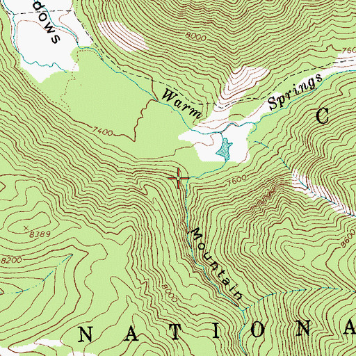 Topographic Map of Mountain Home Canyon, ID
