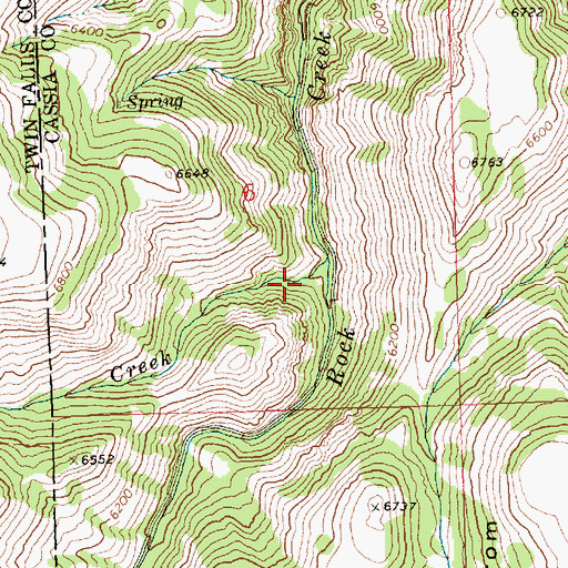 Topographic Map of Mountain View Creek, ID