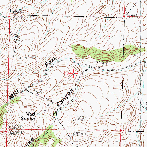 Topographic Map of Mud Spring Canyon, ID