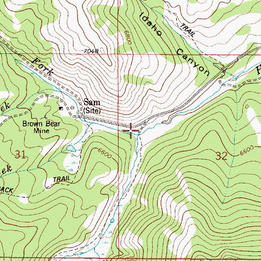 Topographic Map of North Fork Horseshoe Creek, ID