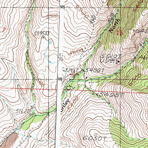 Topographic Map of North Fork Kirtley Creek, ID