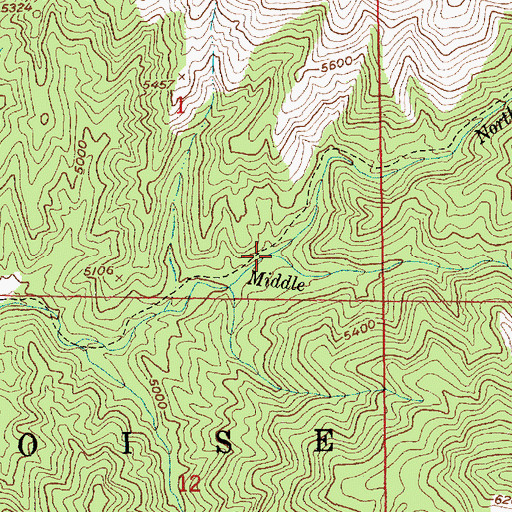 Topographic Map of North Fork Smith Creek, ID