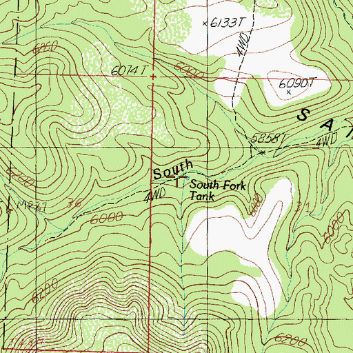 Topographic Map of South Fork Tank, AZ