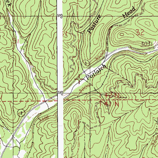Topographic Map of Pasture Creek, ID