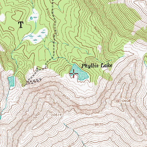 Topographic Map of Phyllis Lake, ID