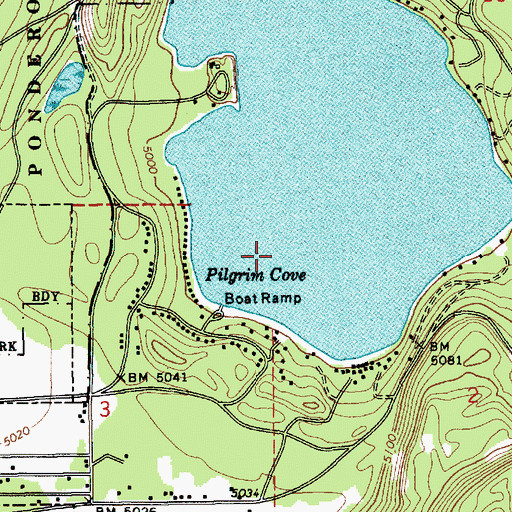Topographic Map of Pilgrim Cove, ID