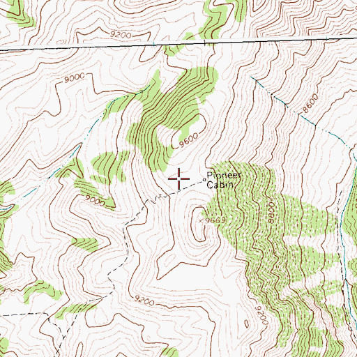 Topographic Map of Pioneer Cabin, ID