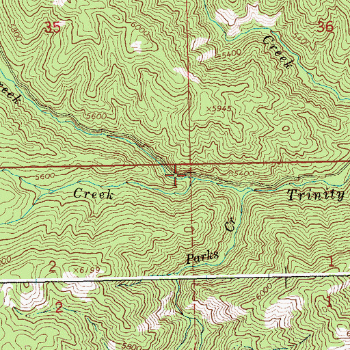 Topographic Map of Rainbow Creek, ID