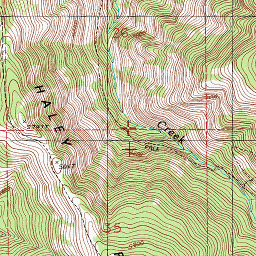 Topographic Map of Red Ledge Trail, ID