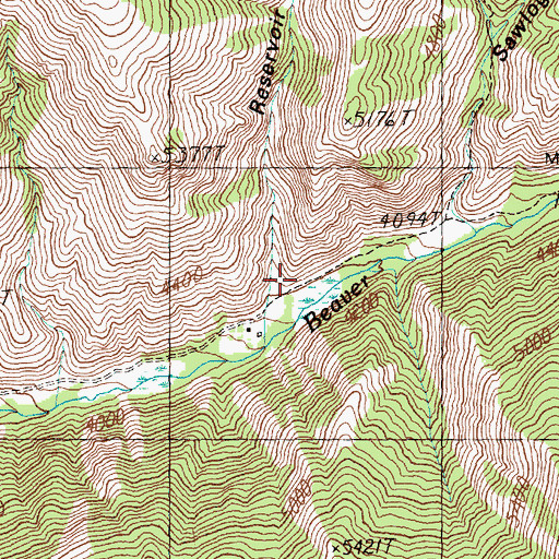 Topographic Map of Reservoir Gulch, ID
