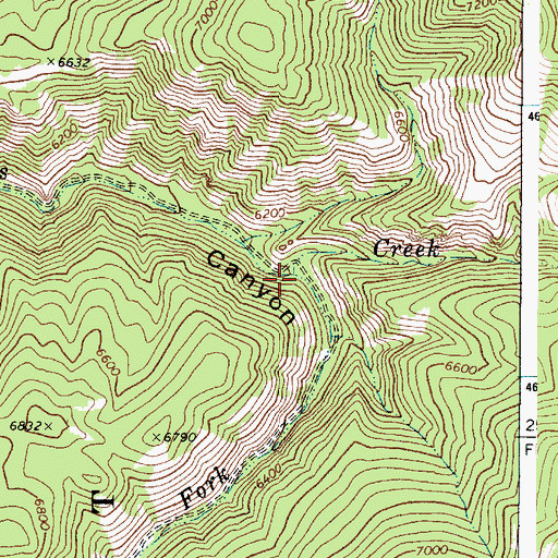 Topographic Map of Right Fork Williams Creek, ID