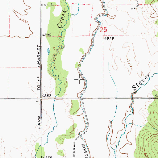 Topographic Map of Roseberry Ditch, ID